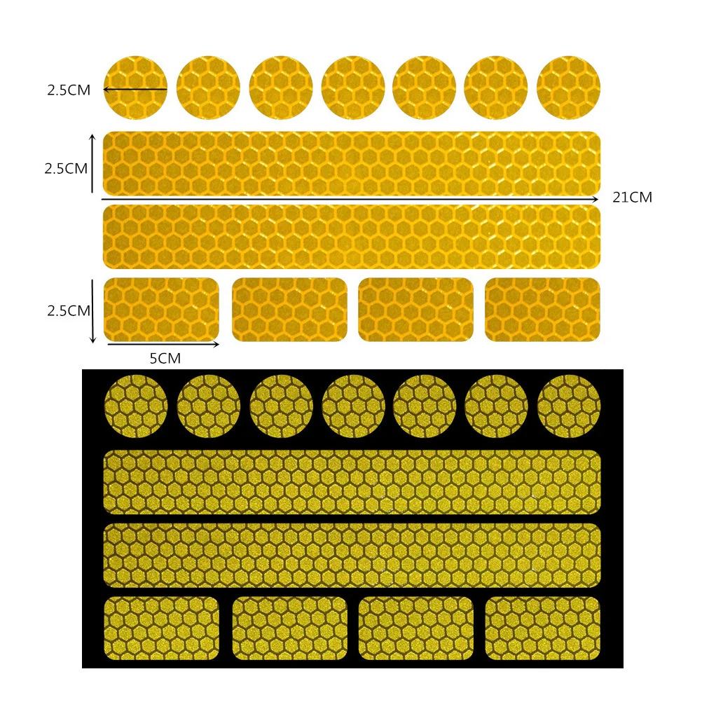 4 قطع من ملصقات تحذير السلامة العاكسة، شريط لاصق قوي للدراجات النارية والدراجات والسيارات والرؤية المرورية والسلامة على الطرق
