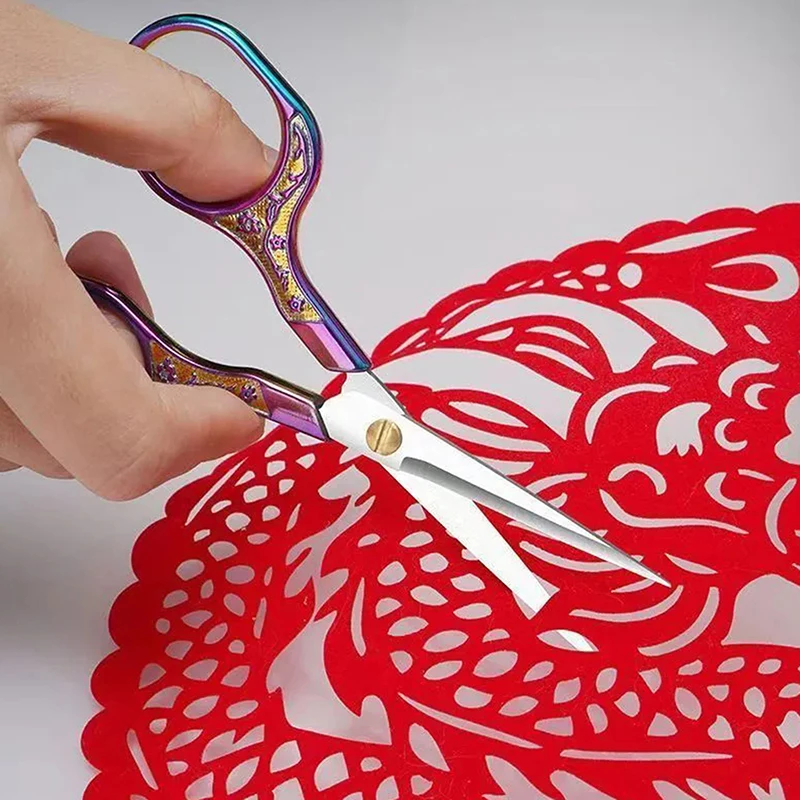 2Pcs Retro Exquisite Plum Blossom Scissors  Thread Knitting Sewing Multifunctional Handmade Scissors Office School Supplies