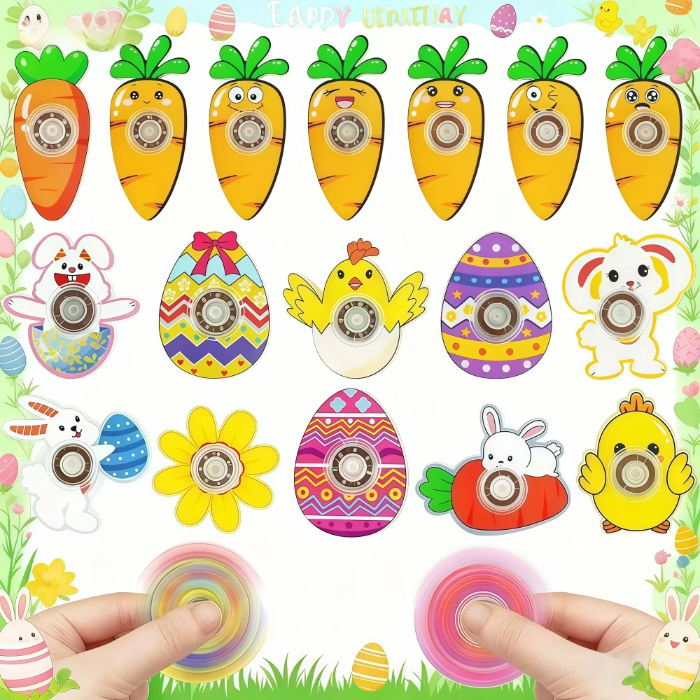 10-30 piezas divertido conejito de Pascua zanahoria huevo Spinning Top fiesta de Pascua cumpleaños carnaval escuela jardín de infantes cesta de regalo paquete de regalo relleno