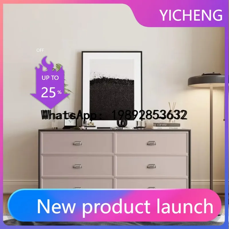 X5 Vintage Chest of Drawers Bedroom Bedside Storage Living Room Lacquered Four-Six Drawer Cabinet