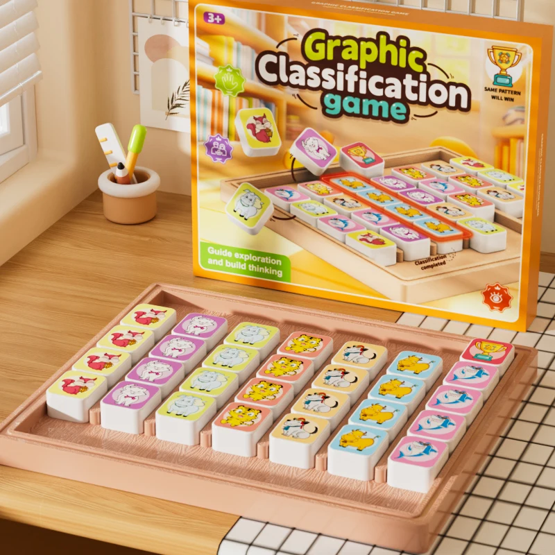 Nouveau labyrinthe jouets éducatifs animaux mignons couleur correspondant Montessori jeux de société puzzle interactif pensée logique jouets de noël