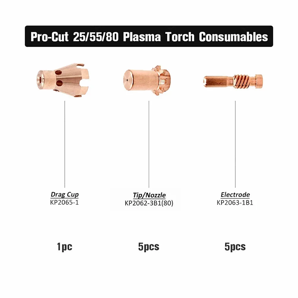 KP2062-3B1 Tips Plasma Cutting Tips Copper Material Electric Plasma Cutting High Reliability For Electric Cutting WSP-24005