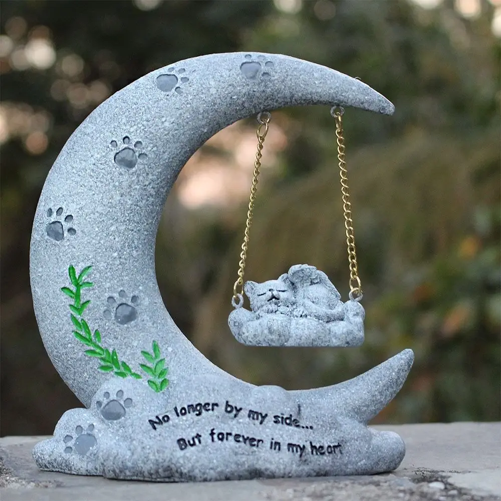 for Cats Sleeping Pet Cat Memorial Statue Cat Passing Away Bereavement Gifts Resin Pet Memorial Stone Bereavement Gifts