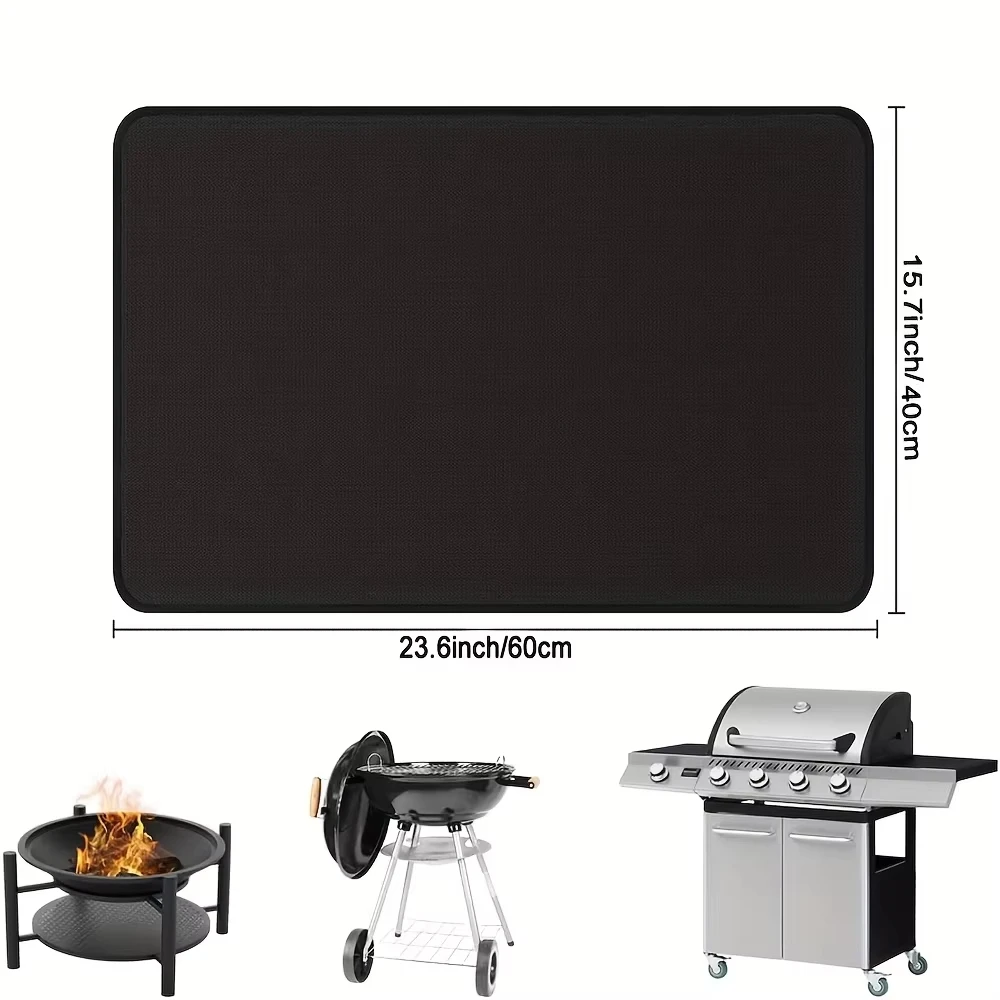 NONE Outdoor-Grillunterlage zum Schutz von Holzböden, hitzebeständige Feuerstellenmatte, flammhemmende Unterlage 4