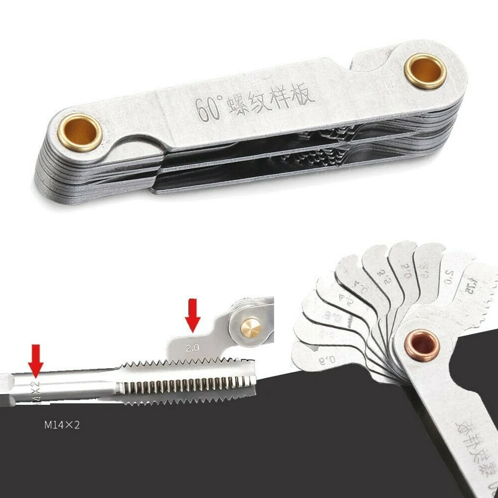 

Metalworking Gauge Thread Gauges 0.25-6mm Thread Template 1 PC 52 Sheets 60 Degree Metric Inch Stainless Steel