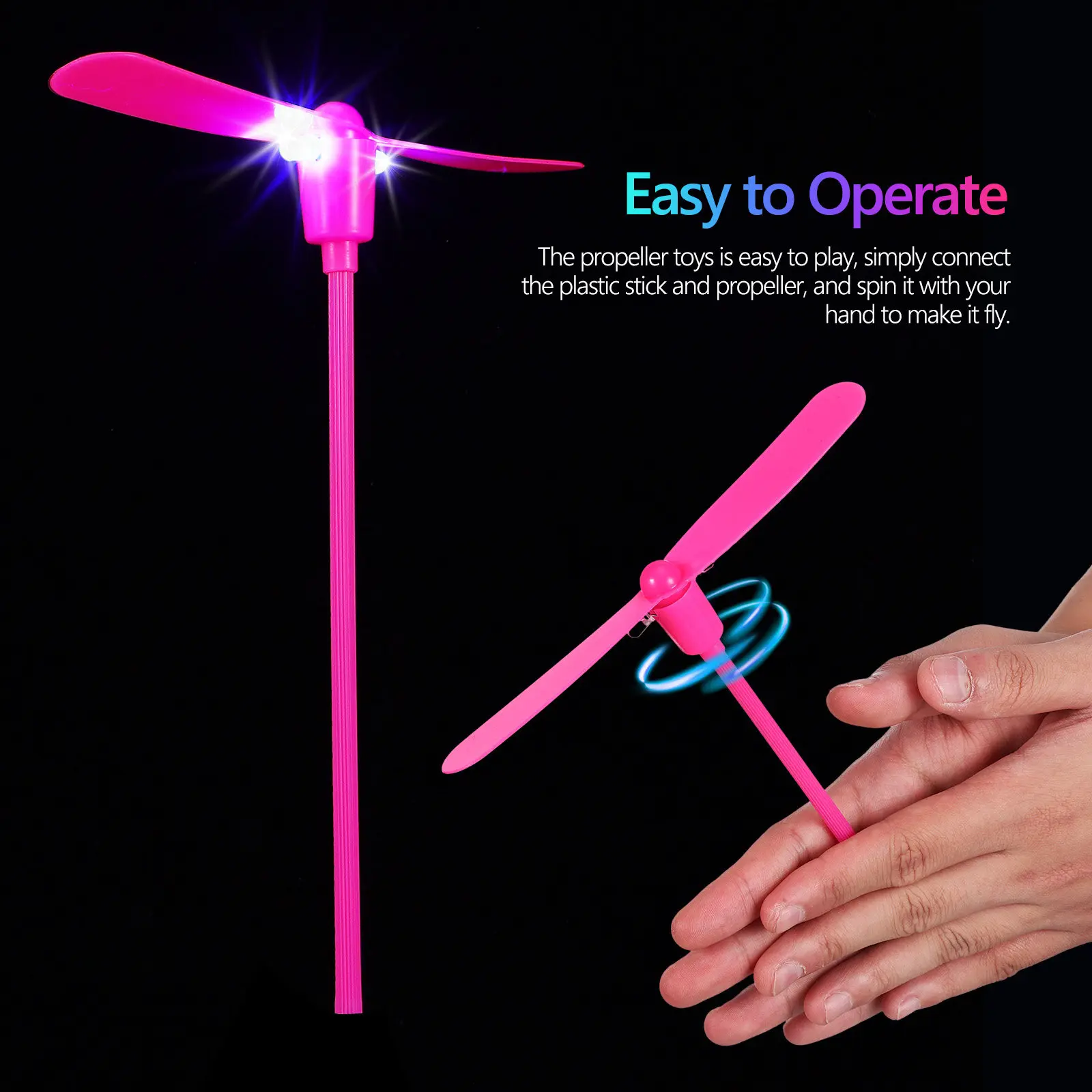 

24 шт. светодиодных бамбуковых светящихся стрекоз для детей, для игр на улице, вечеринок, забавные светящиеся вращающиеся пропеллеры, подарок для детей