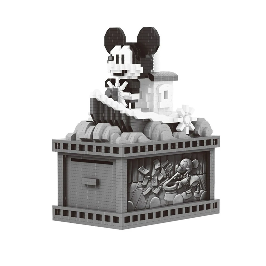 Disney Mickey Mouse Micro Building Blocks Originality Classic Steamboat Cute Minnie Mouse Donald Duck Mini Bricks Figures Toys