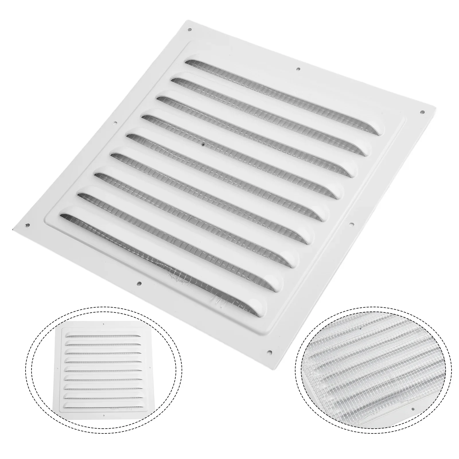 Simples e Eficaz Alumínio Metal Louver Vent, Grille Cover com Square Insect Screen, perfeito para uso interno ou externo