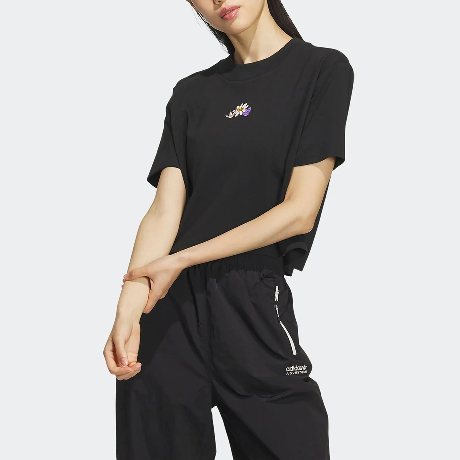 adidas-genuine-clover-season-new-women's-sports-short-sleeved-t-shirt-ik8641