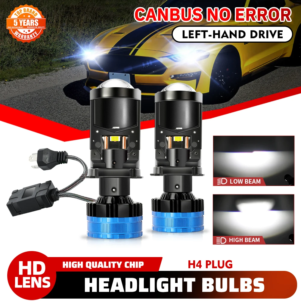 

HAOLIDE H4 Mini Auto LED Bulbs 80000LM LED Projector Lens Headlight High Low Beam Light for Cars Motorcycle 12V