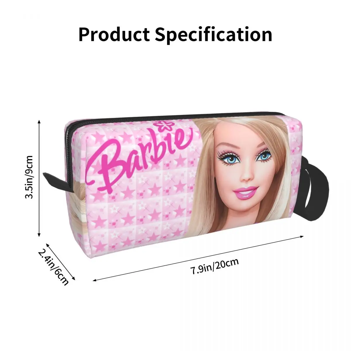 Barbie Pink Girls Y2K Makeup Bag Pouch Zipper Cosmetic Bag Travel Toiletry Small Makeup Pouch Storage Bag Large Capacity