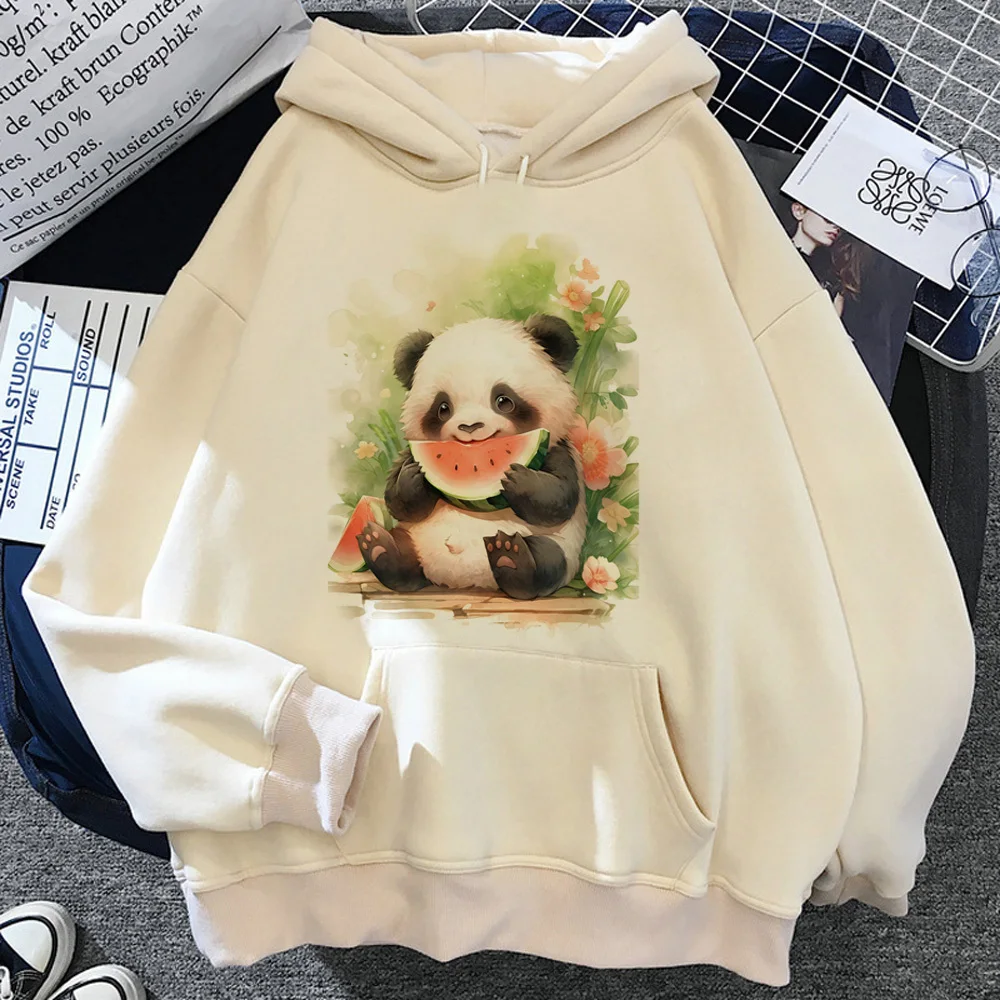 Panda hoodie comfortable modern style kawaii soft fabric female pullover tracksuits trendy manga modern style