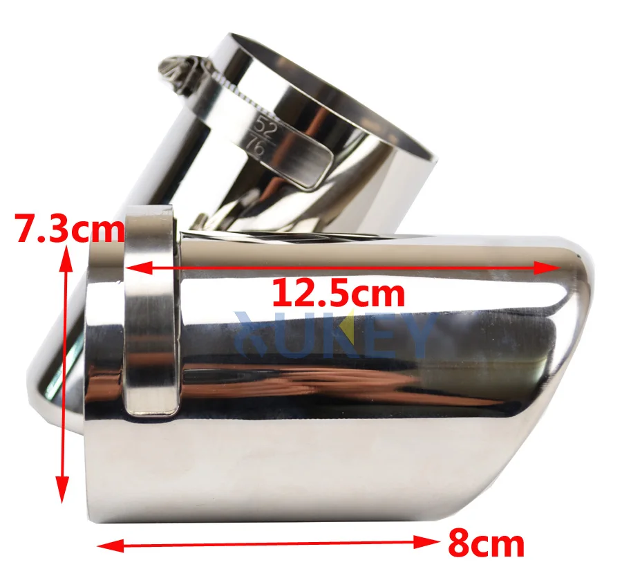 2PC FOR VW PASSAT B6 3C EOS CC EXHAUST MUFFLER TIP PIPE TAILPIPE CHROME FINISHER END TRIM STAINLESS 2005 2006 2007 2008 2009 10