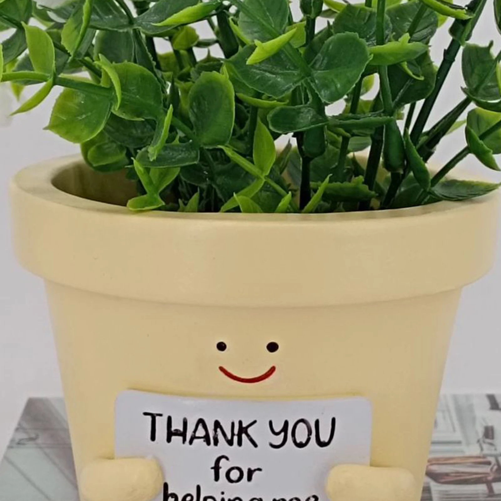 Desktop Resin Vase Ornaments Creative Promote Healthy Growth Planter for Home Apartment Office Decor DO