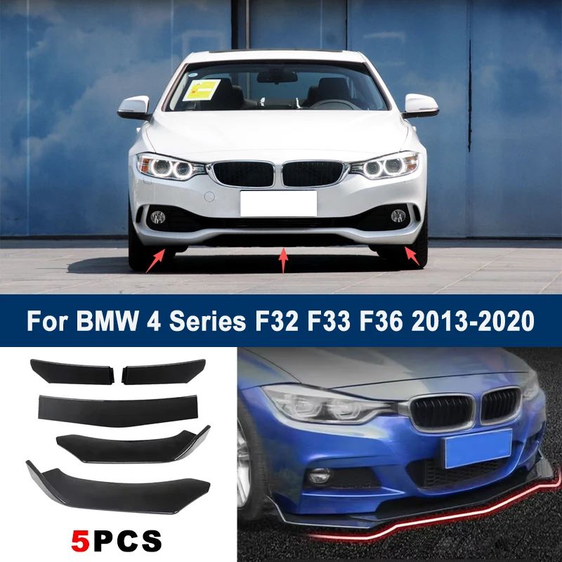 

Adjustable 5Pcs Sectional Front Spoiler Lip For BMW 4 Series F32 F33 F36 2013-2020 Front Bumper Splitter Sport Body Kit