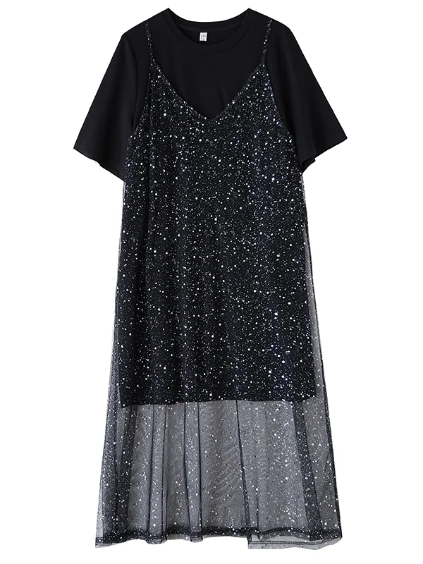 Loose Silver Heat Transfer Me Tank Top And T-irt Two-Piece Set k Design Sensation Faionable Summer Outfit plus Size