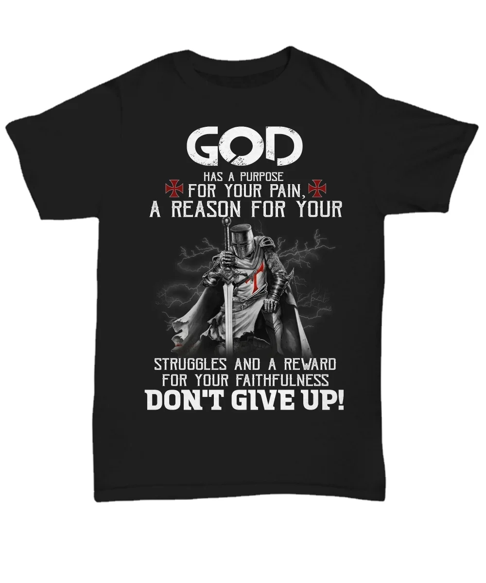 

Christian Knight Templar T-Shirt Warrior Of God Tee Veteran Soldier Dont Give Up