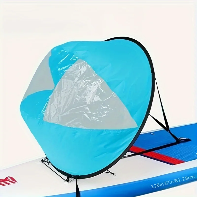 KOETSU Kayak Boat Wind Paddle Sailing Kit Popup Board Sail Rowing Downwind Boat Windpaddle with Clear Window Kayak Accessories