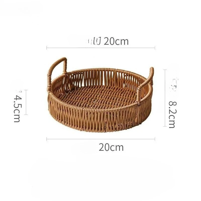Cesta de almacenamiento tejida estilo ratán para organizar refrigerios de escritorio, frutas secas, frutas, bandeja para regalos de boda, almacenamiento para el té de la tarde