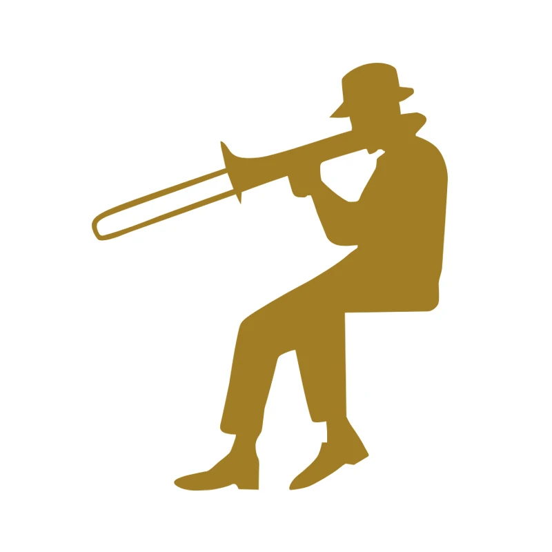 NEW Man Playing Trombone Silhouette Switch Sticker Music Wall Sticker Vinyl Decal Car Windows Stickers 20 Colorrs Available