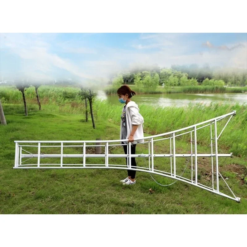 سلم مثلث للحديقة، سلم تشذيب شجرة الفاكهة، سلم من سبائك الألومنيوم لتخضير المنزل، سلم متعرج سميك #4