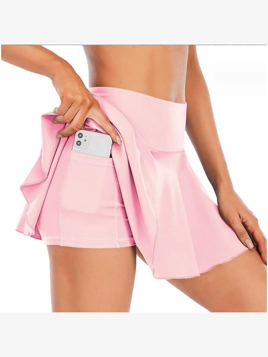 

High Waist Fitn Yoga Skirt Women's Spor Breathable Casual ort Skirt f Length Tennis Skirt Pants for Outdoor Leisure