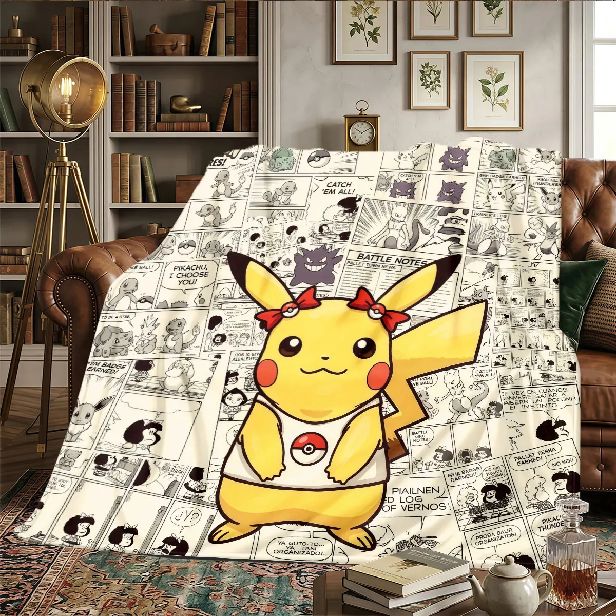Pokemon Patterns Home Blanket High quality All Seasons for Home Decor Bedrooms Naps Warmth and Comfort Christmas Gifts -HE70