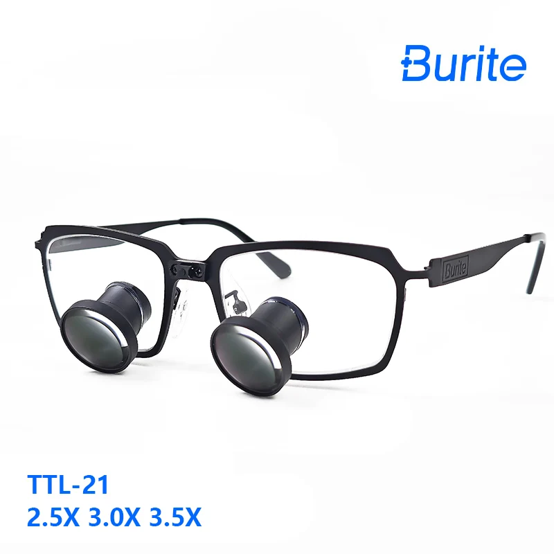 

Burite metal Galileo TTL Loupes 2.5X/3.0X/3.5X(Through The Lenses) Customized Dental Surgical Lupa metal lens Titanium frame