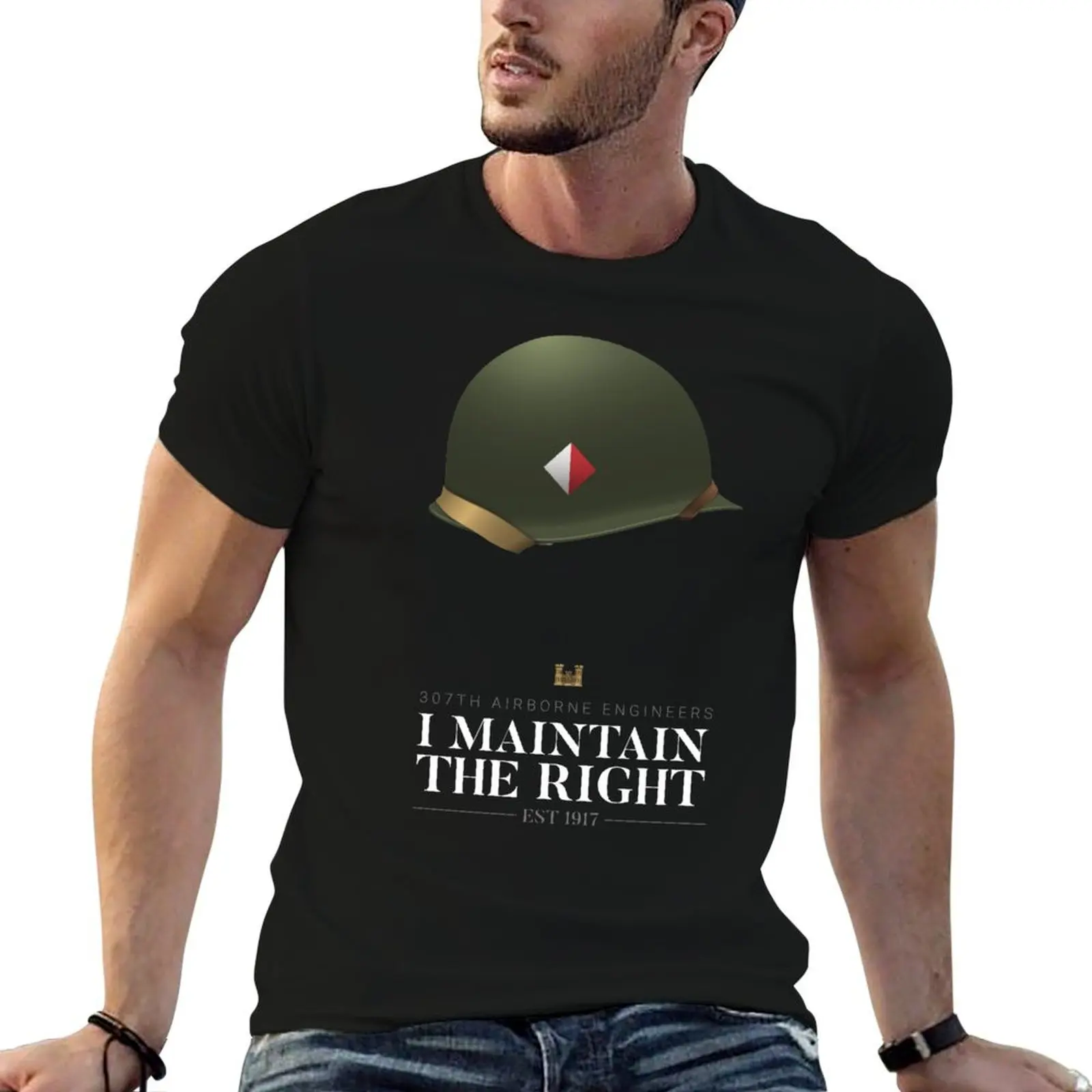 

Right Airborne shirts Engineer shirts man I with Maintain 307th T-Shirt - The Battalion prints cotton t t