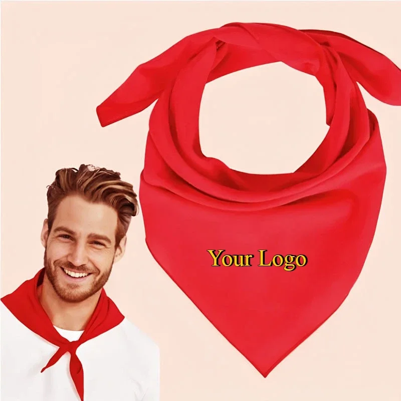Wholesale Men Women Wedding Party Personalized Headscarf Customized Printed Logo Solid Color Triangle Scarf Dog Cat Bandanas Bib view 3