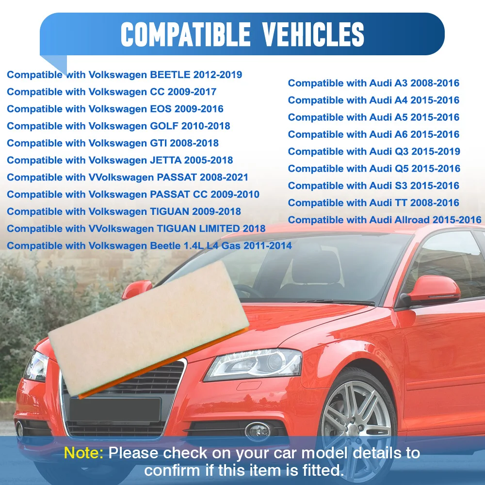 

Car Engine Air Filter Element 1K0129620D For Audi A3 A4 A5 A6 Q5 2015-2016 For VOLKSWAGEN BEETLE PASSAT TIGUAN 2009-2018