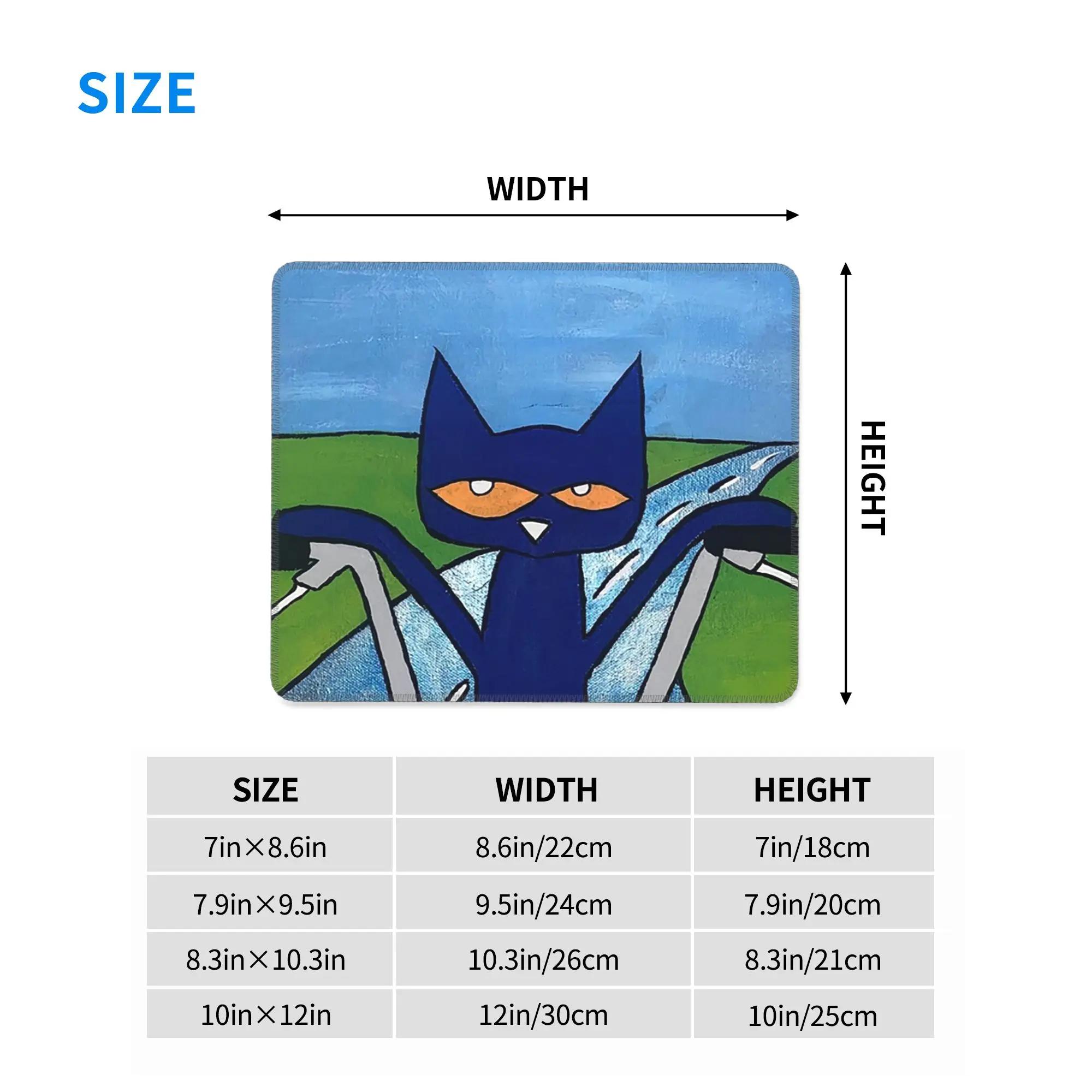 Pete the Cat  Active Mouse Pad Computer Keyboard Mouse Mat Gaming PC Laptop Desk Mat Office Accessories Table Mats