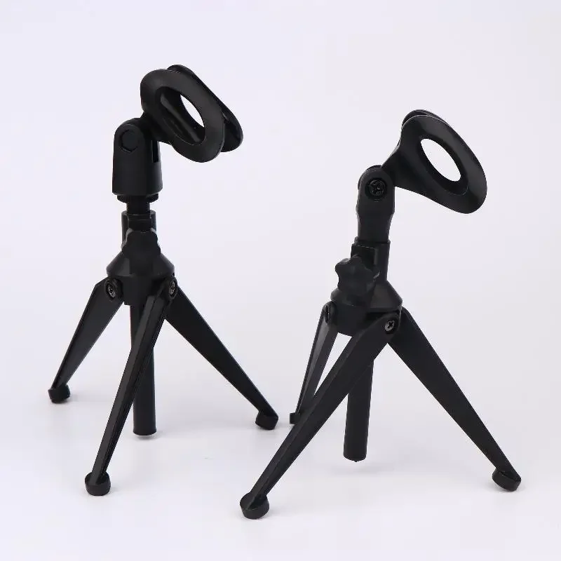 1Pcs Mini Portable Table Stand Universal Microphone Stand Desktop Tripod Adjustable Mic Clip Holder Lightweight Bracket