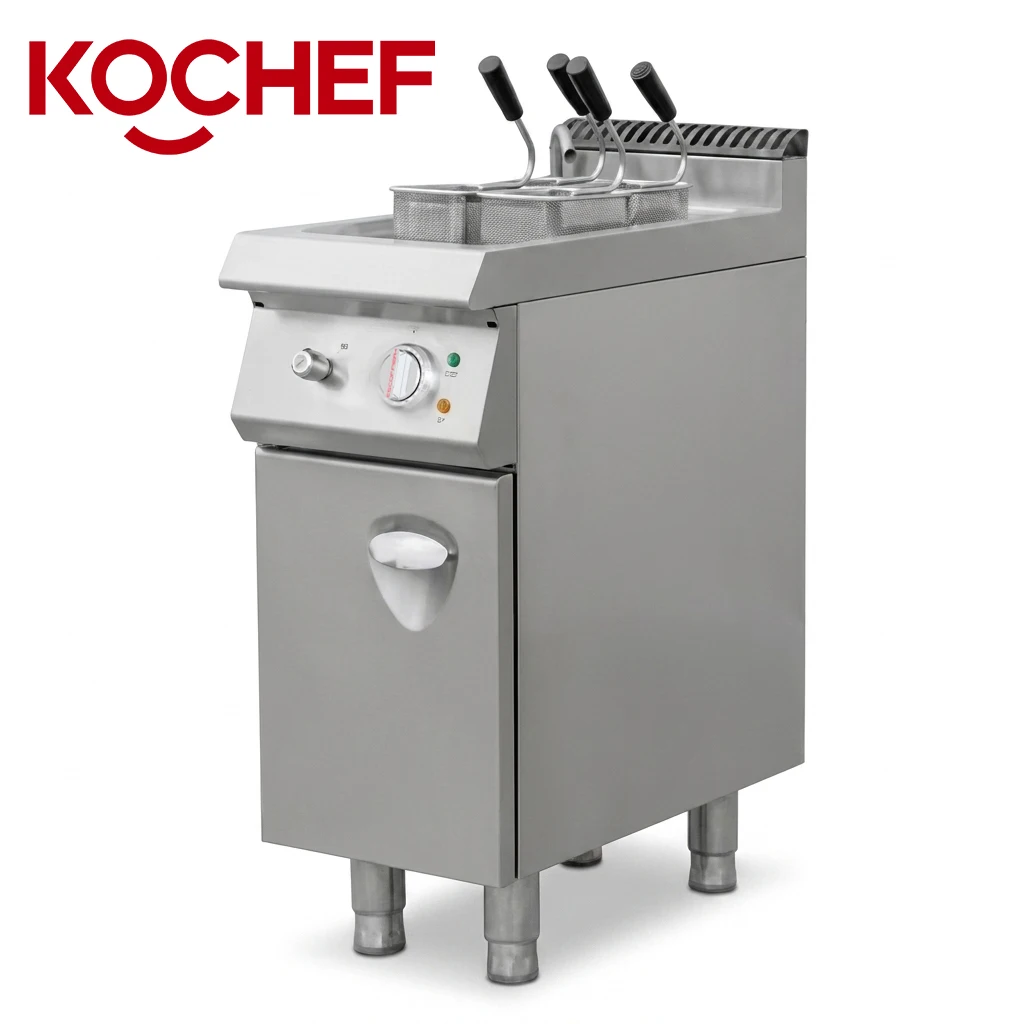 Luxury 700-Series Electric Single-Cylinder Pasta Cooker with Stainless Steel Wood Cabinet for Hotel & Restaurant Western Kitchen