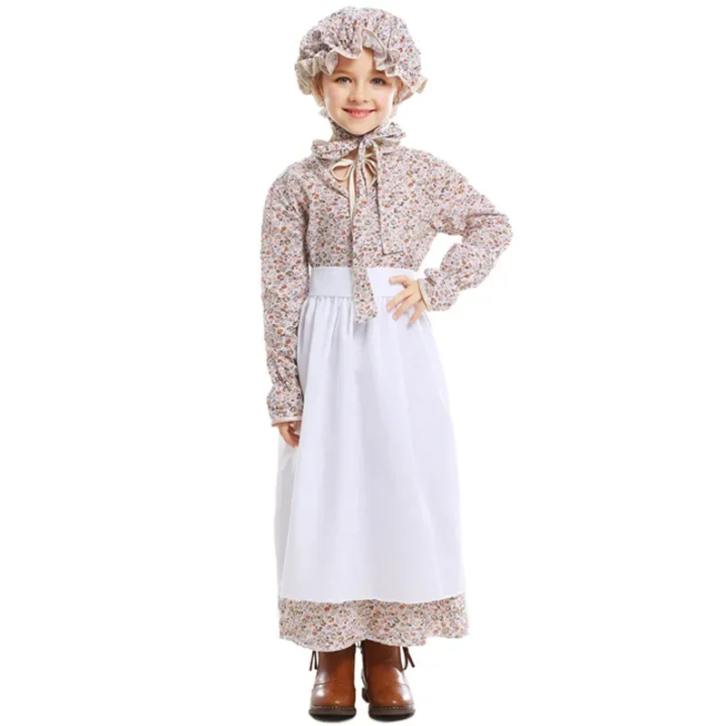 

Children's Wolf Grandmother Costume Fairy Tale Theme Dress Pastoral Farm Dress