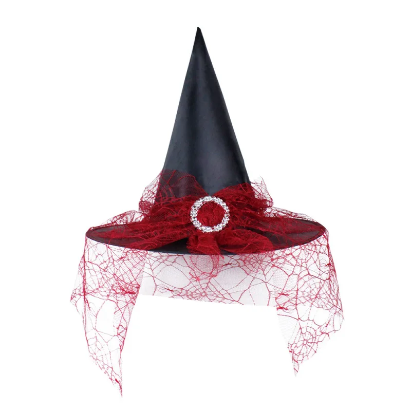 Halloween Hat Witch Decoration Props Adult and Children Cosplay Mesh Headwear