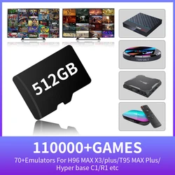 TF Game Card Built in 110000+Games with 70+Emulators For PSP/PS1/NDS/N64/DC/SS/MAME S905X3 Used For H96 MAX X3/Plus/T95 MAX Plus