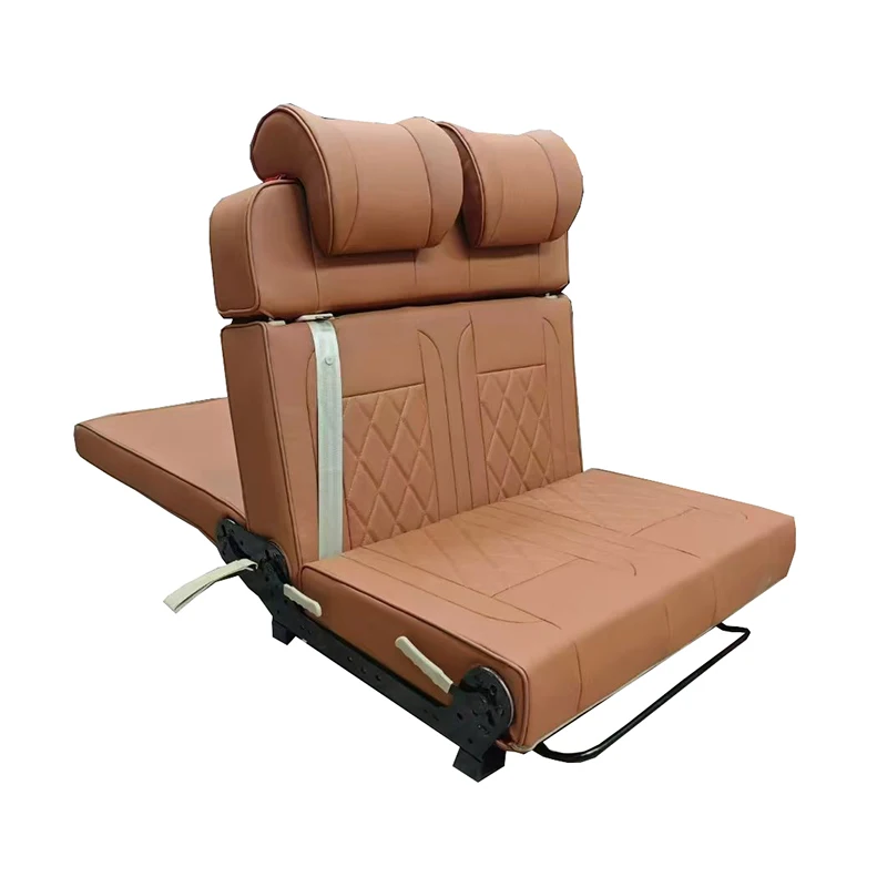

RV Swivel Seat, AutoLiuMa Customizable Comfortable Pu Leather 3-Fold Folding Seats Adjustable Bed Safety Belts Camper s