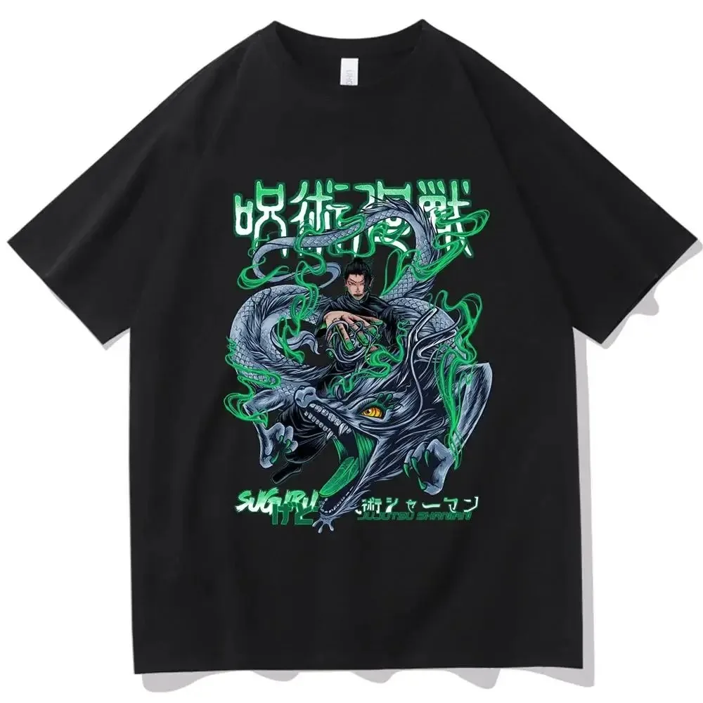 Japanese Anime Jujutsu Kaisen Suguru Geto Graphic Print T Shirt Fashion Casual Crew Neck Short Sleeve Plus Size T Shirt Men's