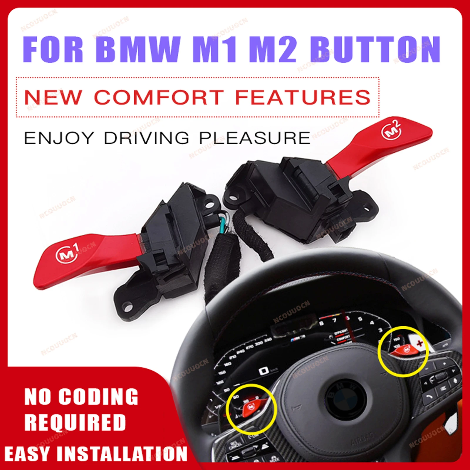 Modified T-shaped Steering Wheel M1 M2 Button Sports Mode Driving Switch Module For BMW G20 22 26 42 30 32 01 02 05 06 08 M3 4 5