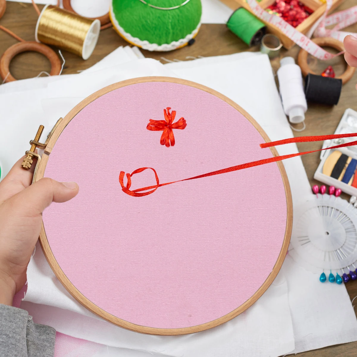

7Pcs Cotton Linen Embroidery Fabric Kit Square Cloth Craft Gift Breathable Natural Material Tablecloth for Kids