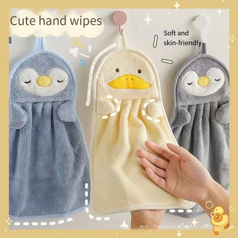 Hand Towels Bathroom Microfiber Towel Baby Wipes Extra Thick Coral Velvet Handkerchief Children's Cartoon Animal Absorbent Towel