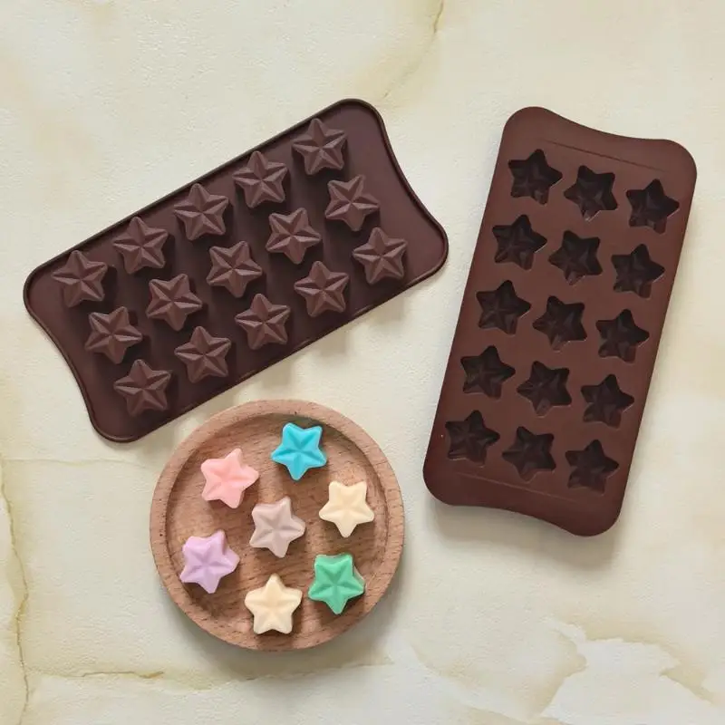 {NN72} 1 Pc Five-Pointed Star Silicone Chocolate Mold Creative Jelly Christmas Candy DIY Home Baking Mold