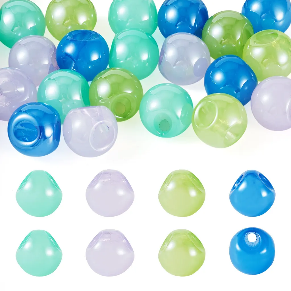 20/24 Pcs Opaque Acrylic Bubblegum Beads Loose Beads Top Drilled for Necklaces Bracelet Jewelry Making Handmade Accessories