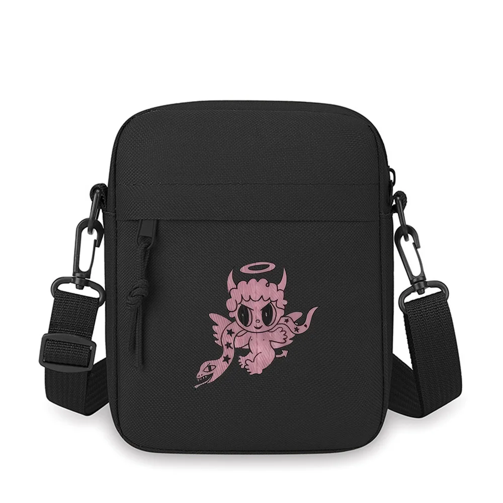 Angel demon wings halo snake star cute Men Crossbody Bag Single Shoulder Women Cartoon Anime Film Printing Design Unisex