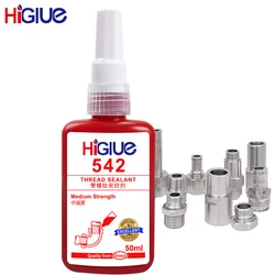 542 Liquid PTFE Thread Sealant Adhesive Medium Strength Anaerobic Pipe Thread Sealing Glue For M50 Refrigerate Equipment 50ml