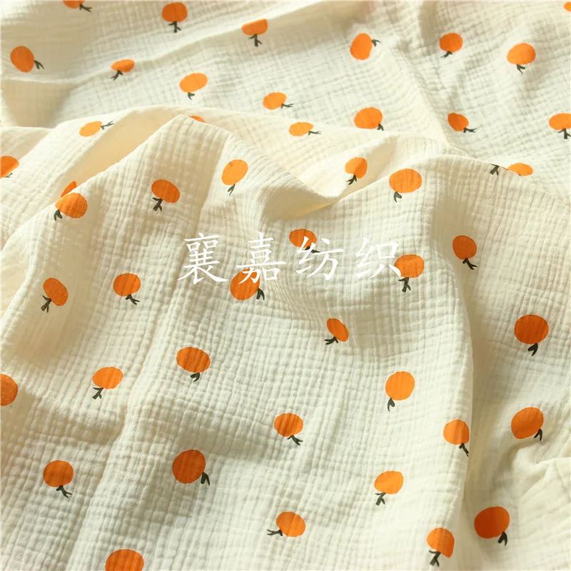 135x50 سنتيمتر جديد صغير برتقالي كريب قطن فقاعة الشاش طبقة مزدوجة الشاش ملابس المنزل ملابس أمومة النسيج منامة الخياطة القماش