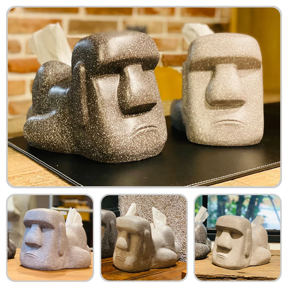 Creative Moai Tissue Box Cover Tissue Holder Napkin Case Table Household Paper Box For Kitchen Bathroom Bedroom Home Decor