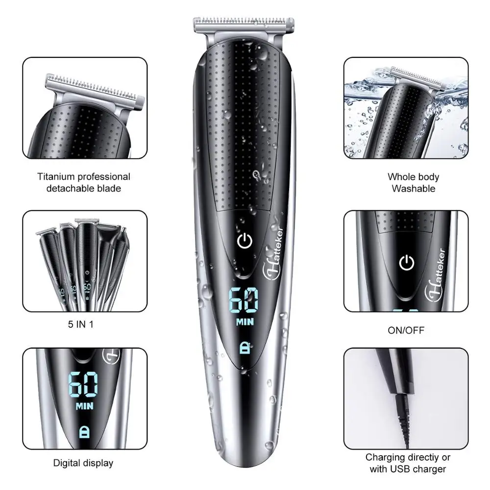 

All In One Hair Trimmer For Men Beard Grooming Kit Electric Shaver Body Groomer Hair Clipper Facial Nose Ear Trimmer Washable