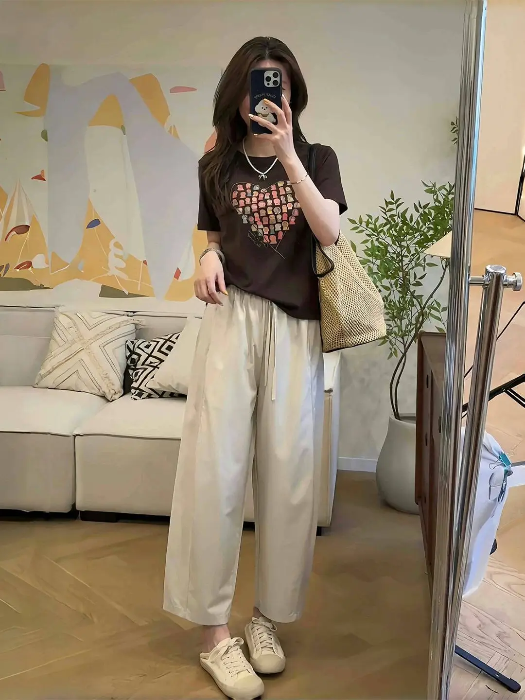 

Fashionable Short Sleeve T-Shirt And High Waist Pants Women's Summer Casual Wear Slimming Look Complete Set Youthful Style